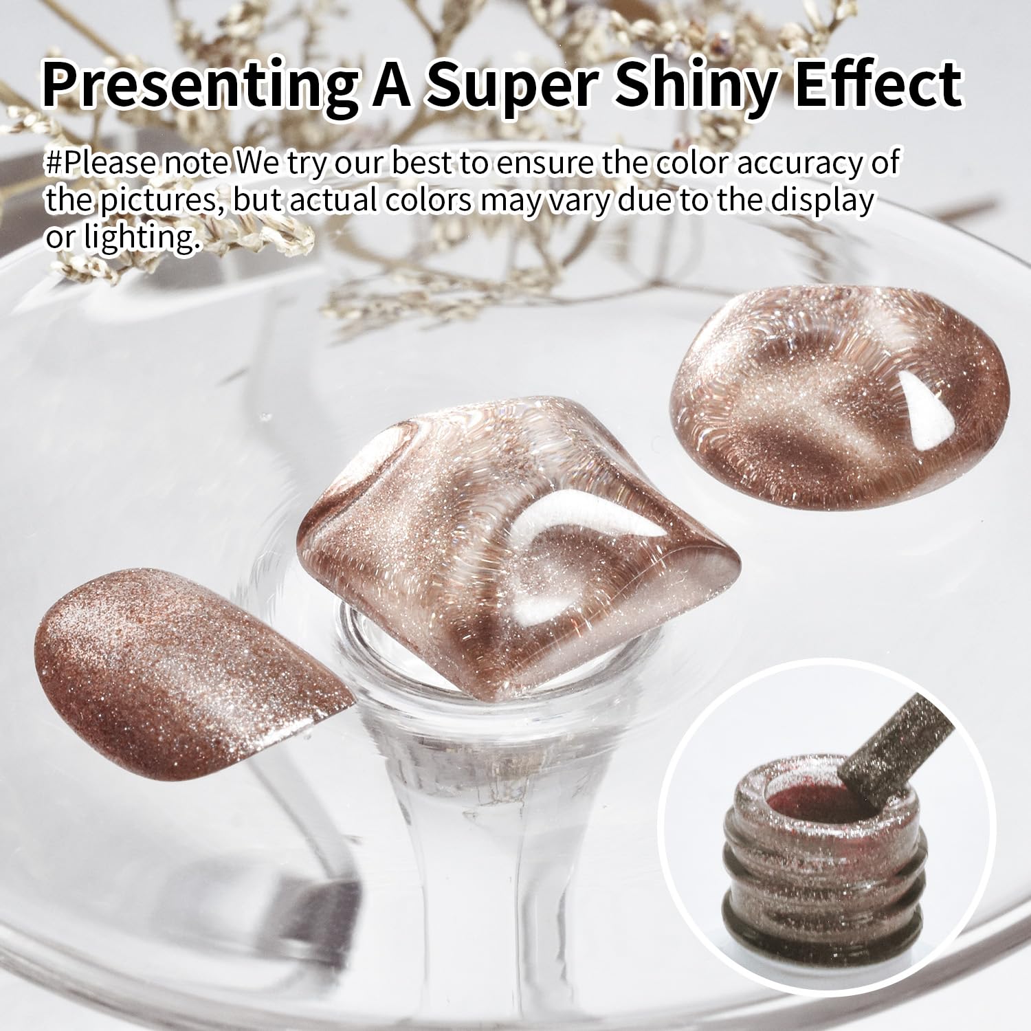 JODSONE brown glitter gel polish delivers glossy finish with minimal effort