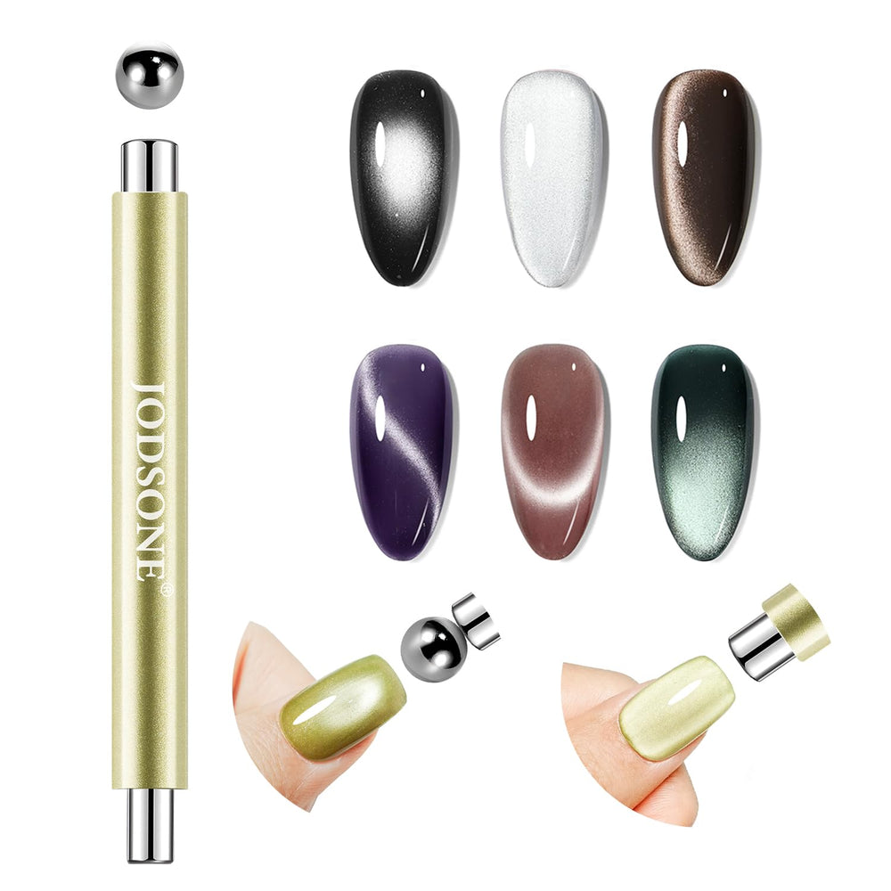 JODSONE cat-eye magnet tool with 6mm cylinder for crisp side light effects on nails.