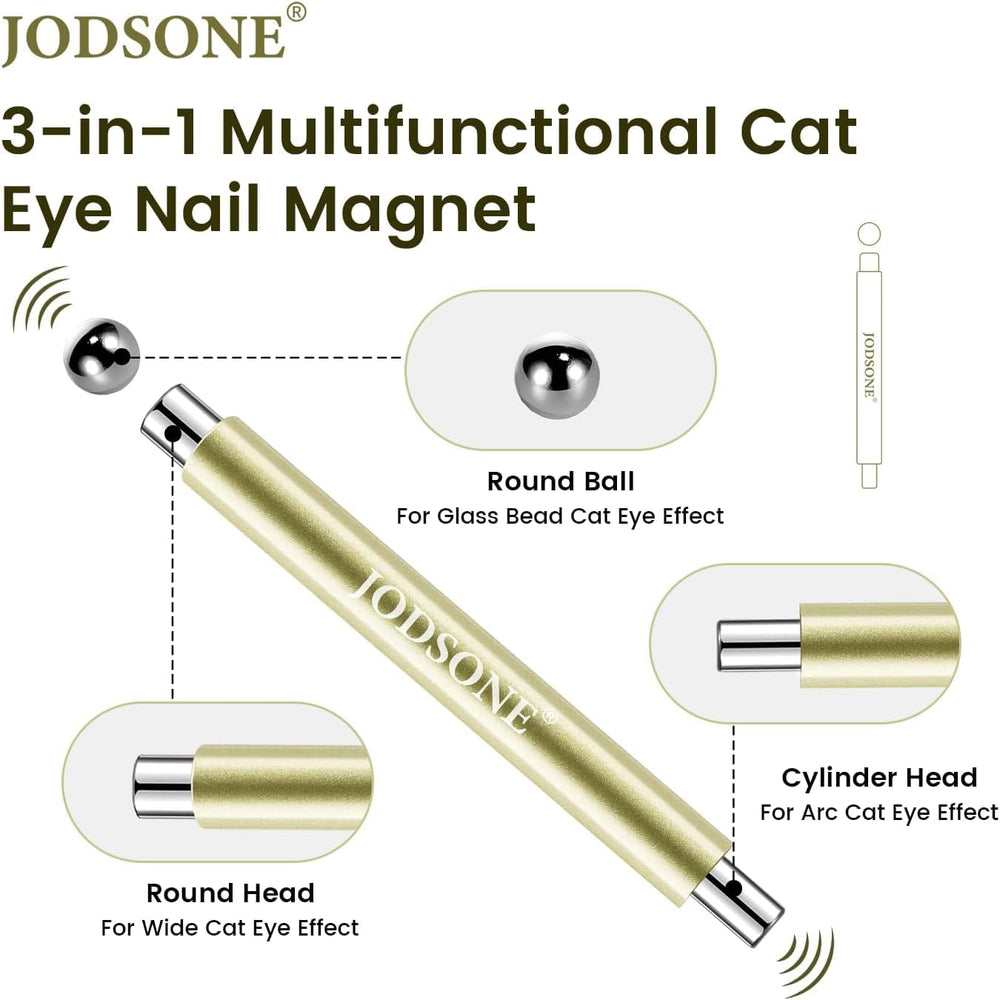 JODSONE cat-eye magnet tool with 8mm cylinder for wide glow patterns on nails.