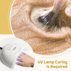 JODSONE champagne gold glitter gel with brush ready for quick application