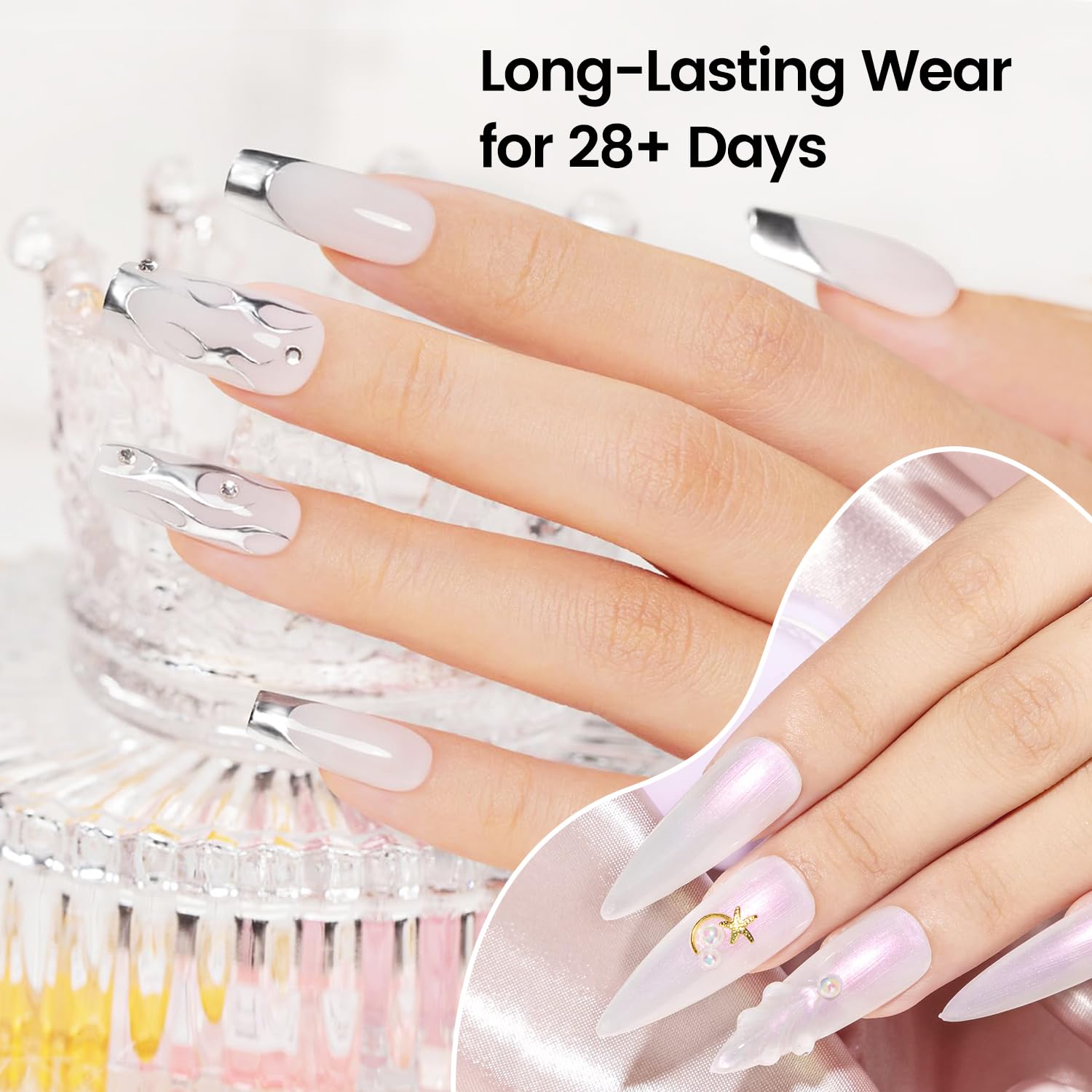 JODSONE clear nail tips extension for seamless, natural-looking results.