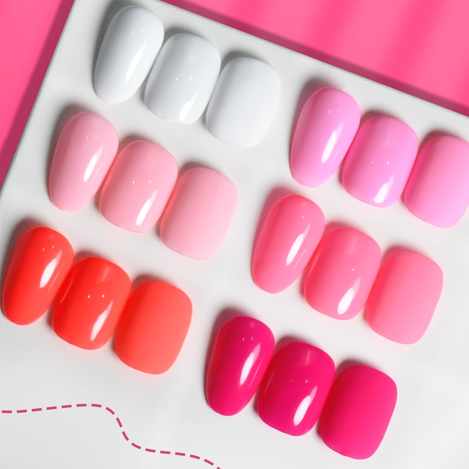 JODSONE color swatches on nails show how hues coordinate with outfits.