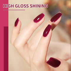JODSONE deep red gel polish close-up swatches for home manicure.