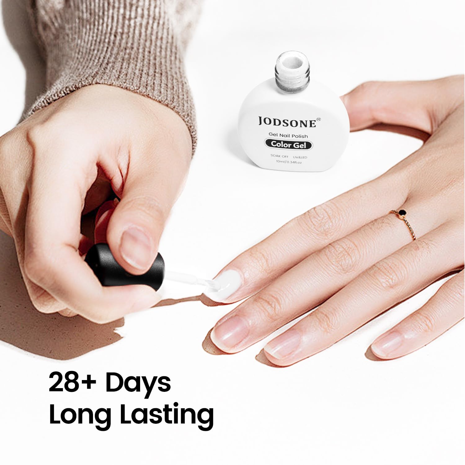 JODSONE easy glide brush applying a smooth, even coat on nails