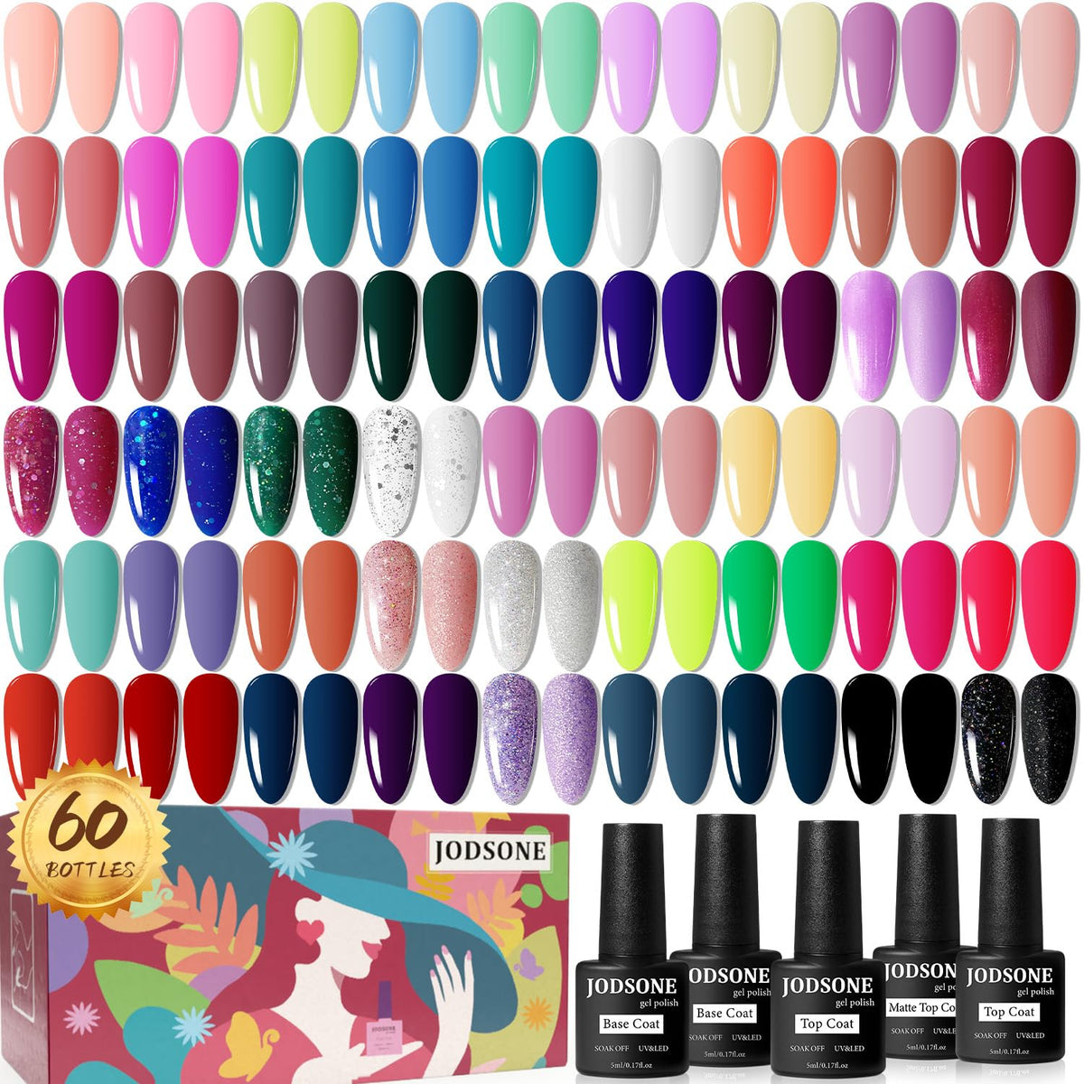 JODSONE emerald green nail polish bottle, vibrant color for chic manicures.