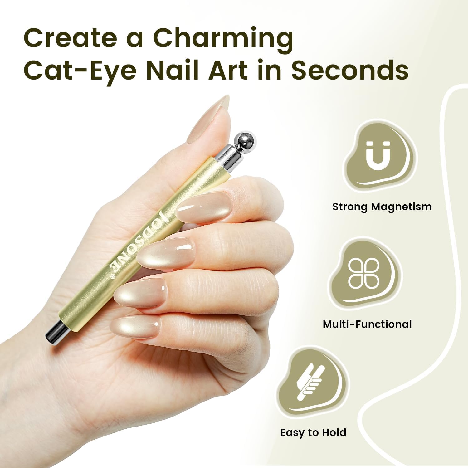 JODSONE magnets attract metallic pigments quickly for precise, vivid patterns.