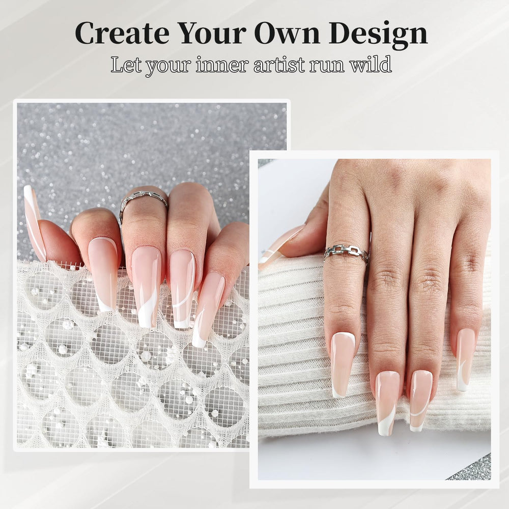 Bright white liner for clean French tips and crisp lines on nails.