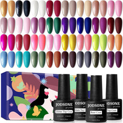 JODSONE gel nail polish collection swatch display for versatile color options.