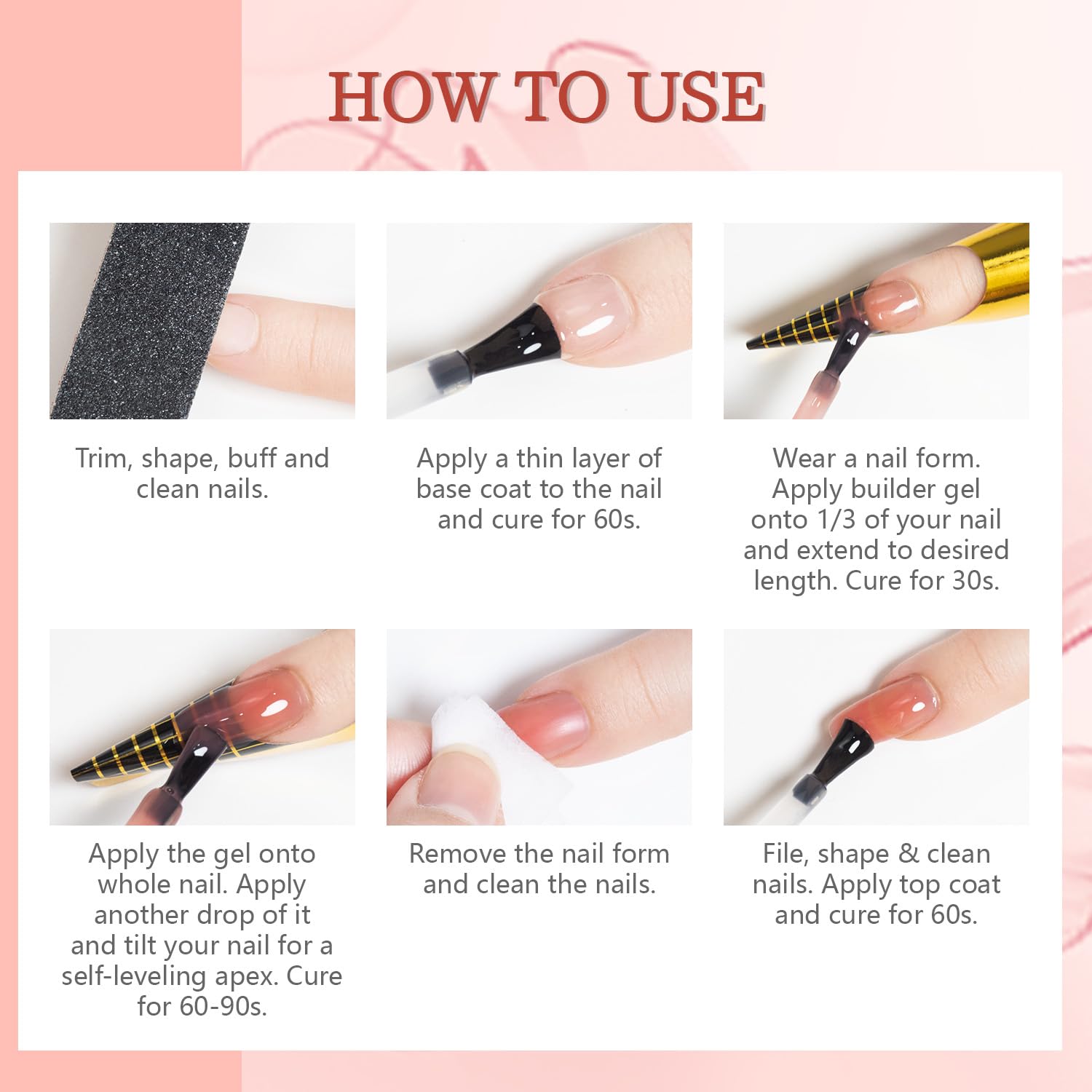 JODSONE instruction book helps accurate gel nail application.