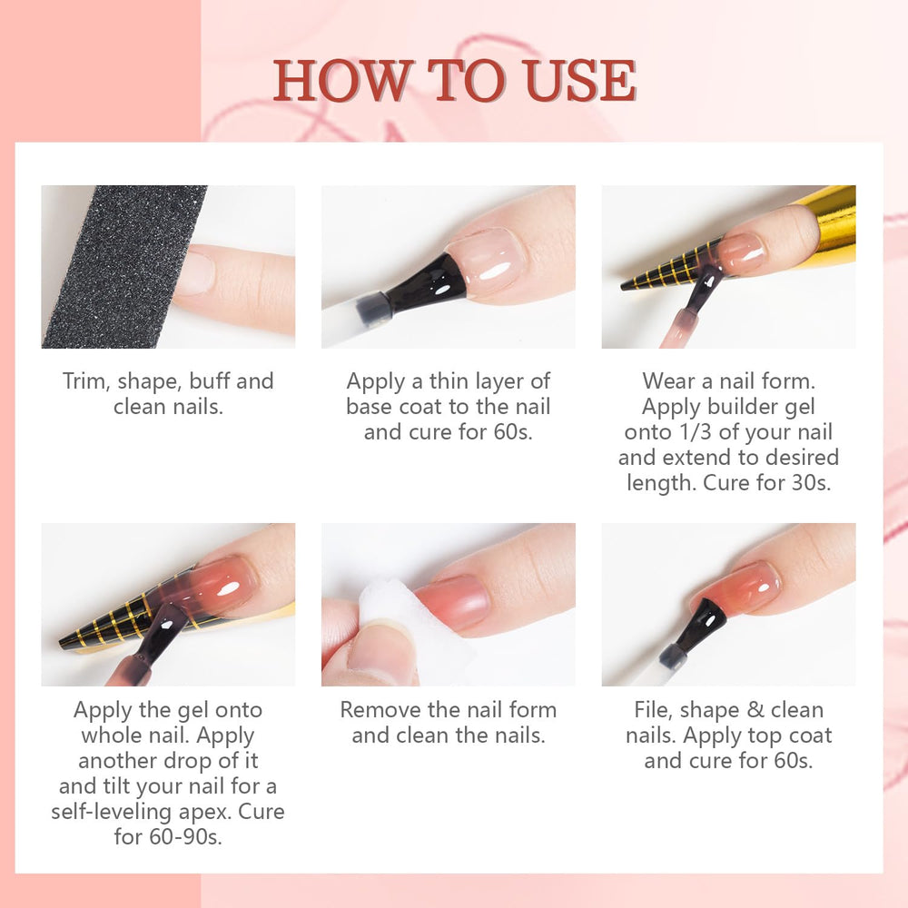 JODSONE instruction book helps accurate gel nail application.