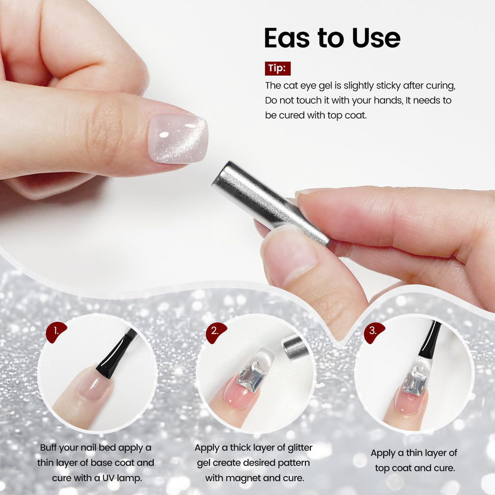 JODSONE long-lasting silver gel polish shines up to 28 days.