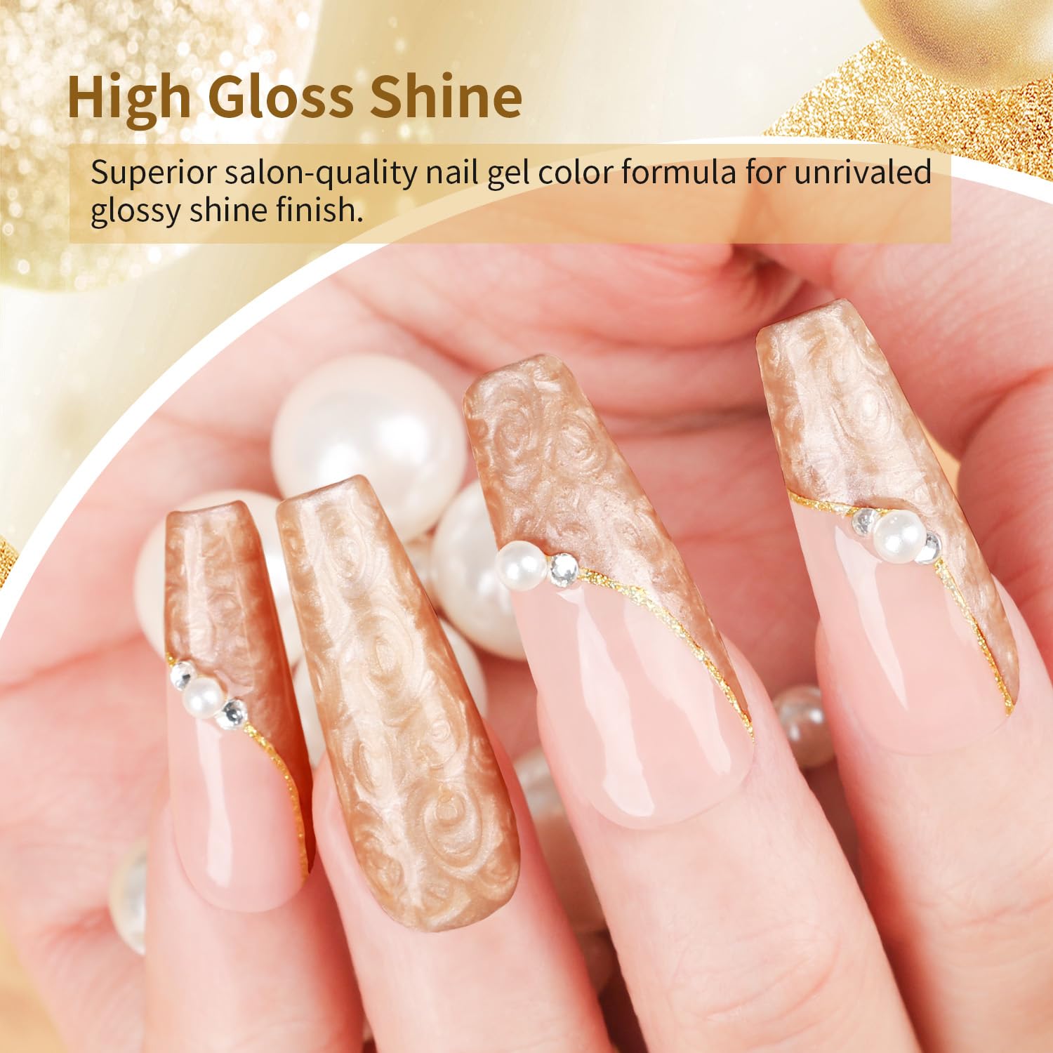 JODSONE at-home manicure using glitter champagne gel polish