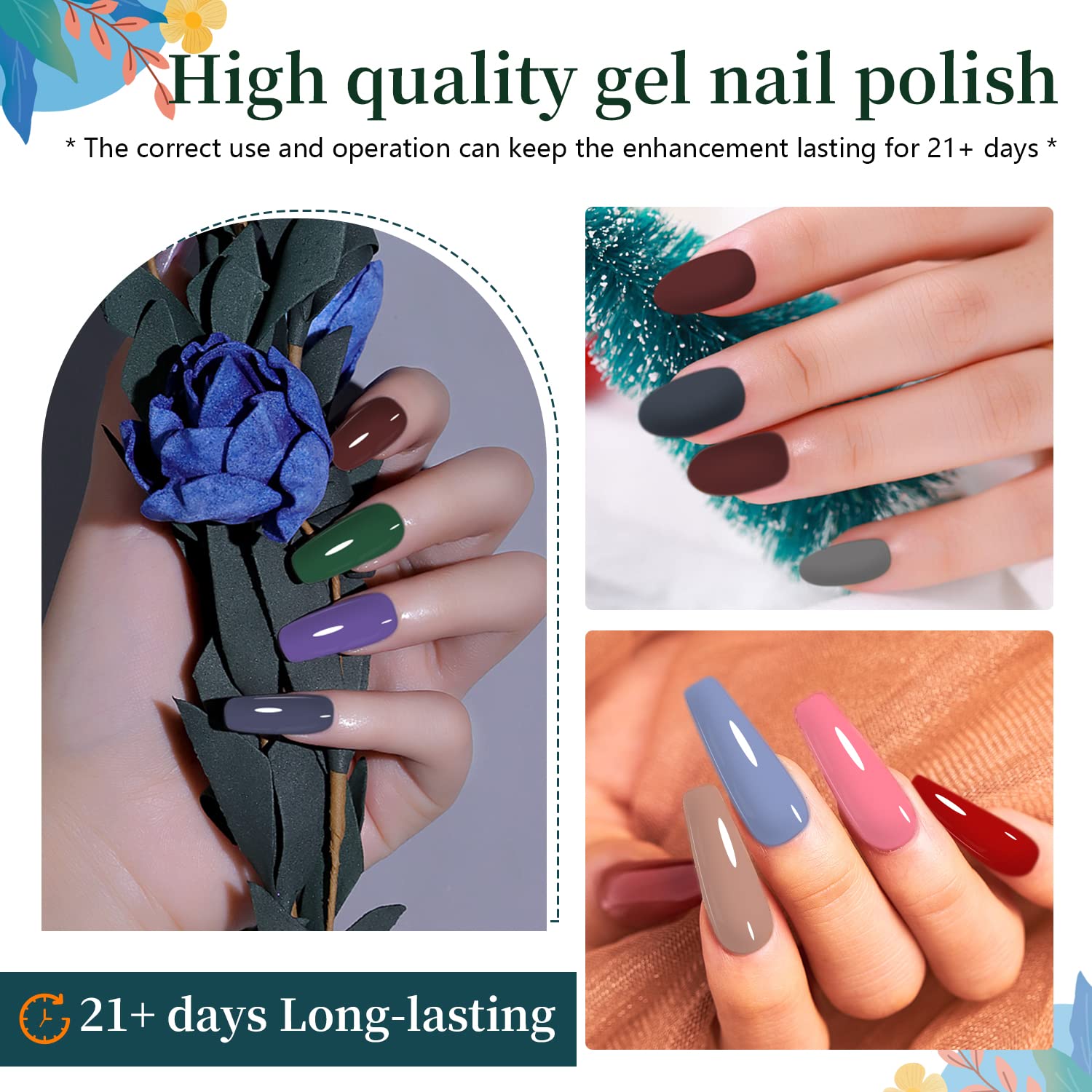 JODSONE matte and glitter top coats for textured nail art