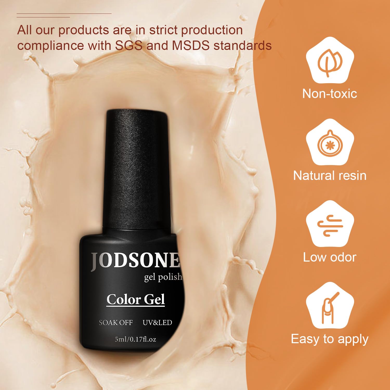 JODSONE matte top coat, velvety finish for sophisticated nails.