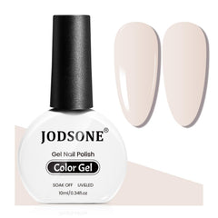 JODSONE Milky White gel polish bottle in soft nude shade for natural nails.