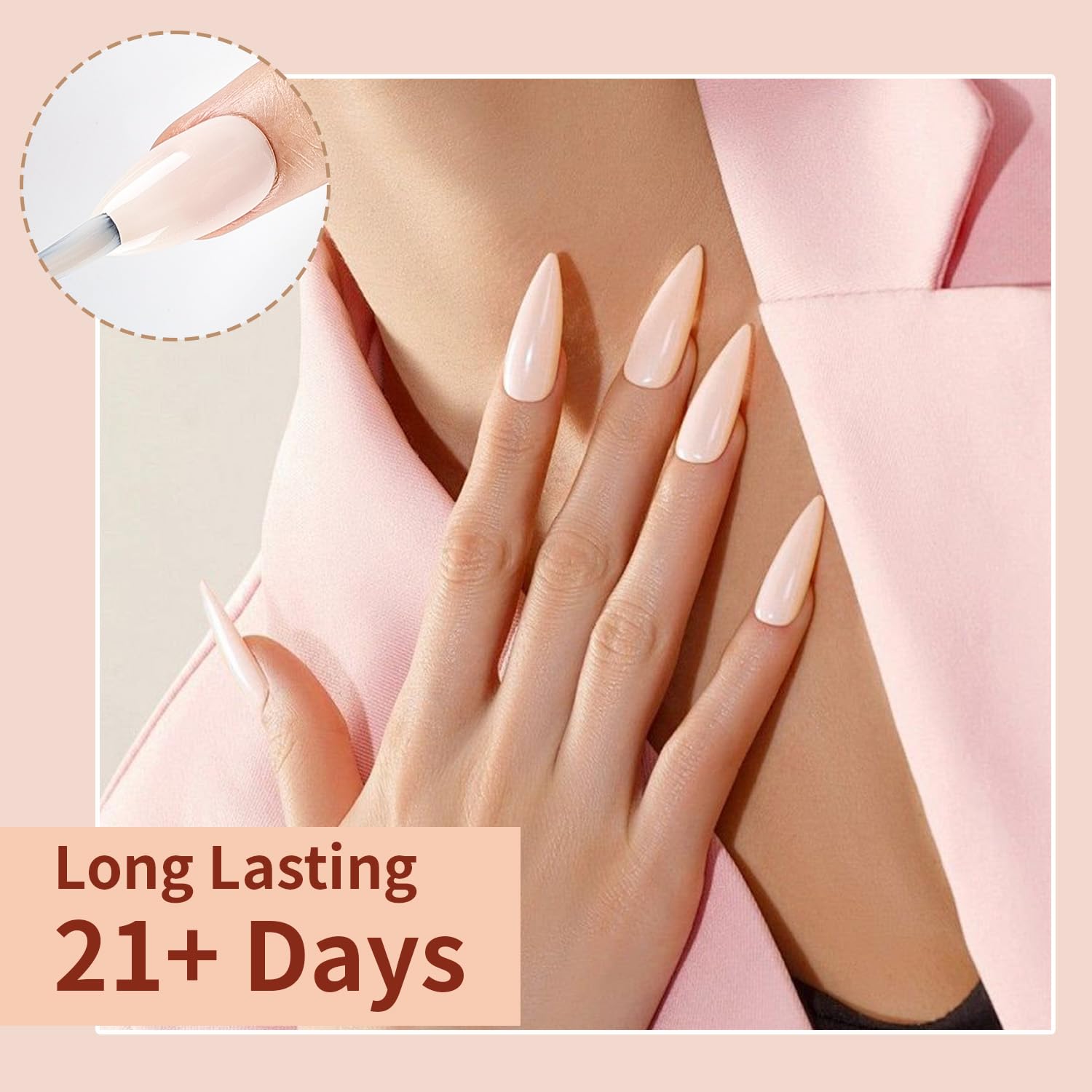 JODSONE Milky White as base for nail art with delicate accents.