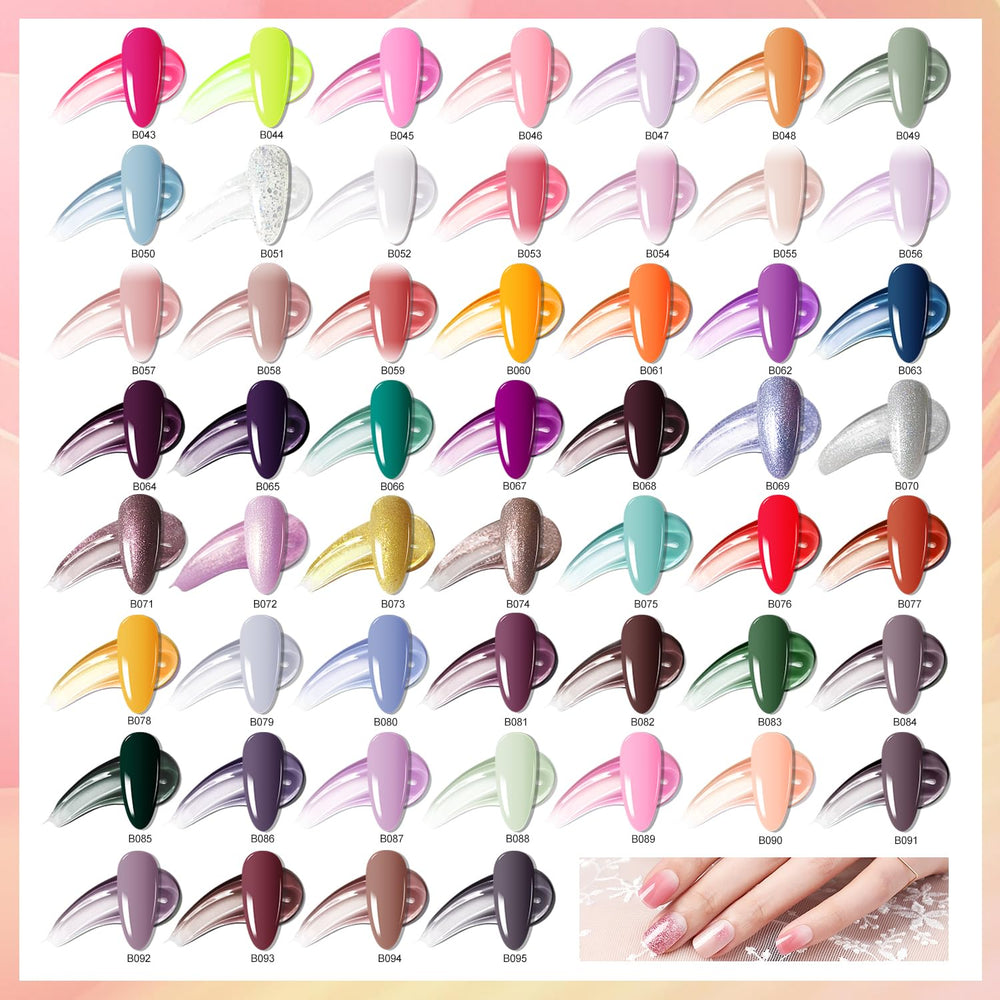 JODSONE color gel polish bottles in glossy and glitter finishes for diverse looks