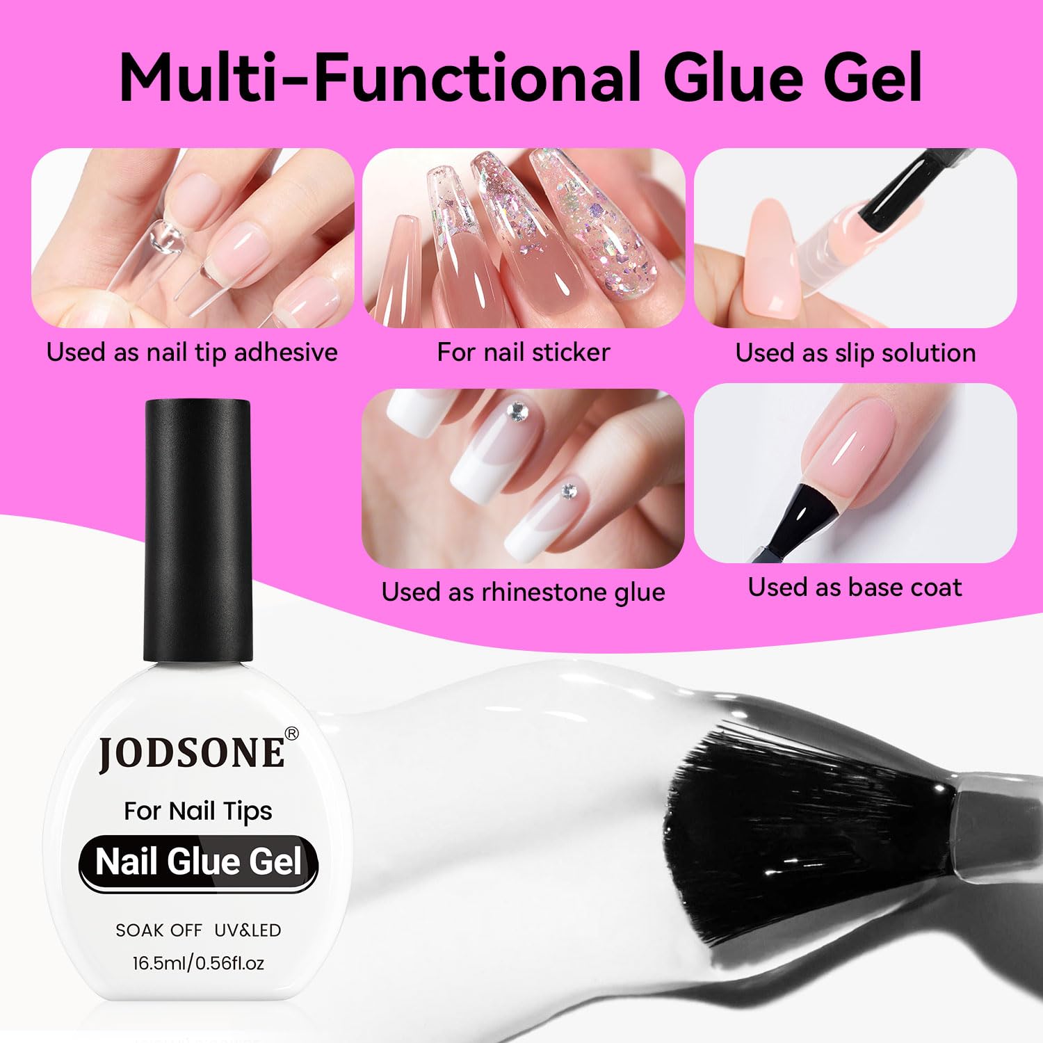 JODSONE rhinestone glue in action for sparkling nail designs