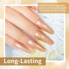 JODSONE long-lasting champagne gold glitter on nails close-up