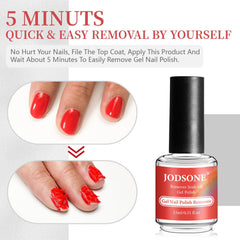 Natural nails being treated with JODSONE remover at home