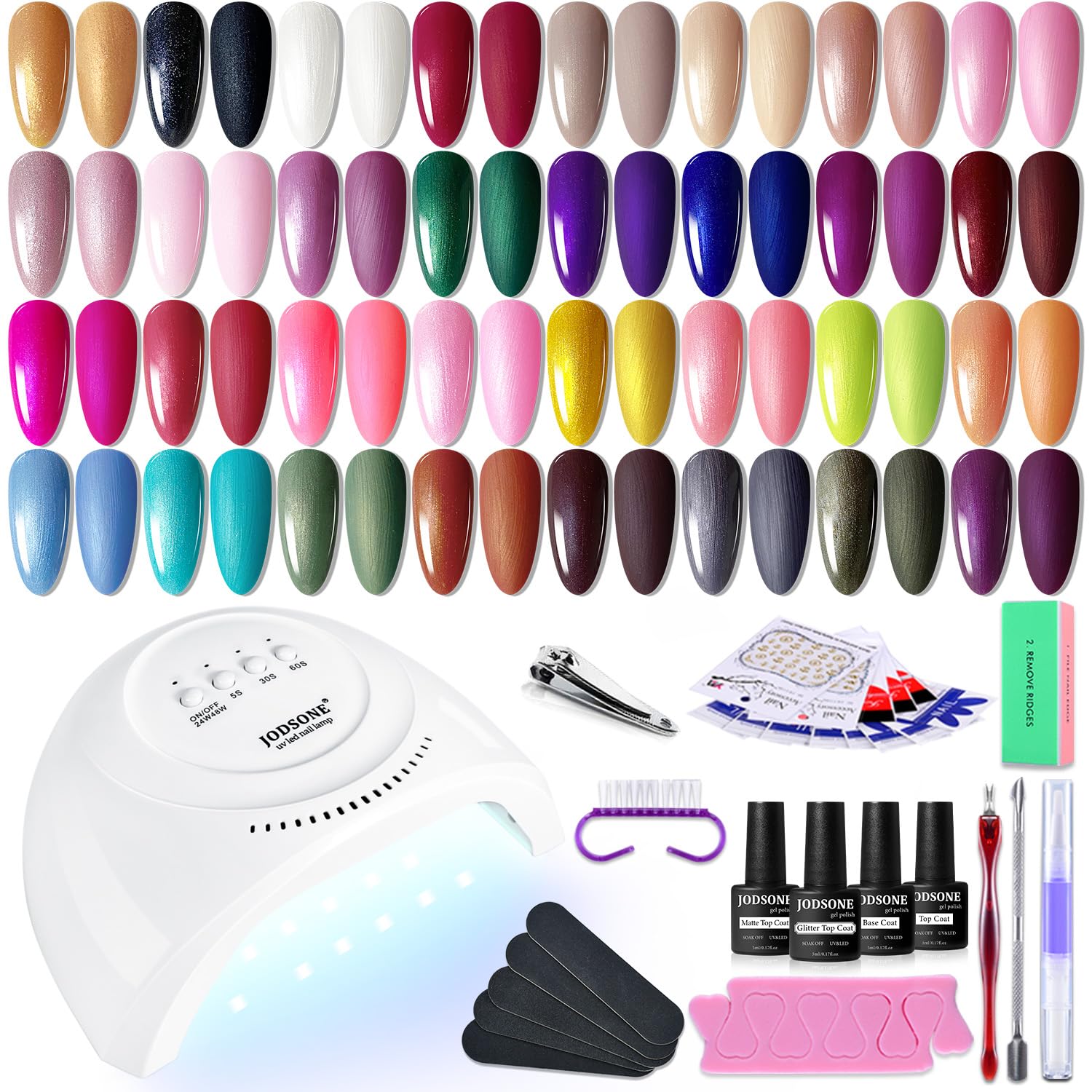 JODSONE ribbon glitter gel polish set with shimmering tones for stylish nails.