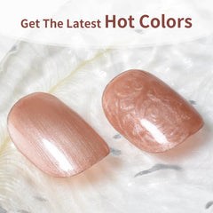 JODSONE nails with rose gold glitter and long-lasting shine.