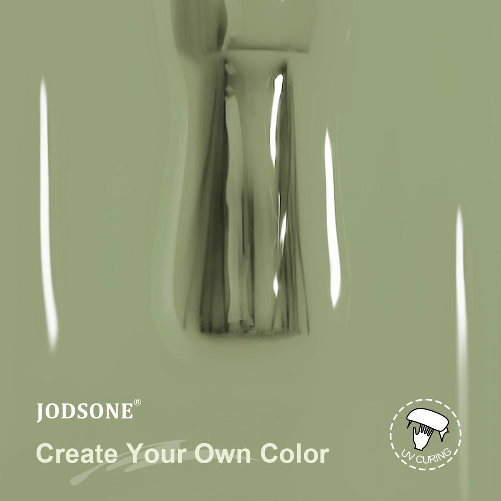 JODSONE sage green gel nail polish swatches reveal fresh color and minimalist elegance.