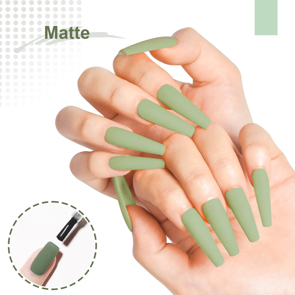 JODSONE sage green gel nail under LED cure close-up demonstrates quick cure.