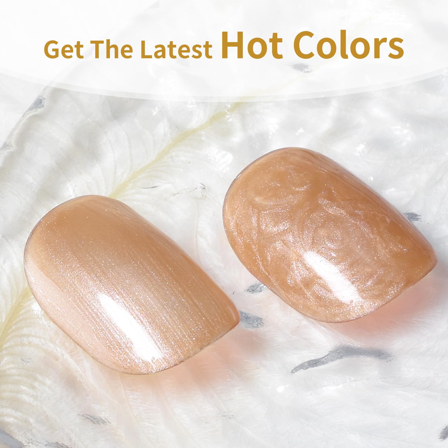 JODSONE salon-quality gel nail art with champagne glitter finish