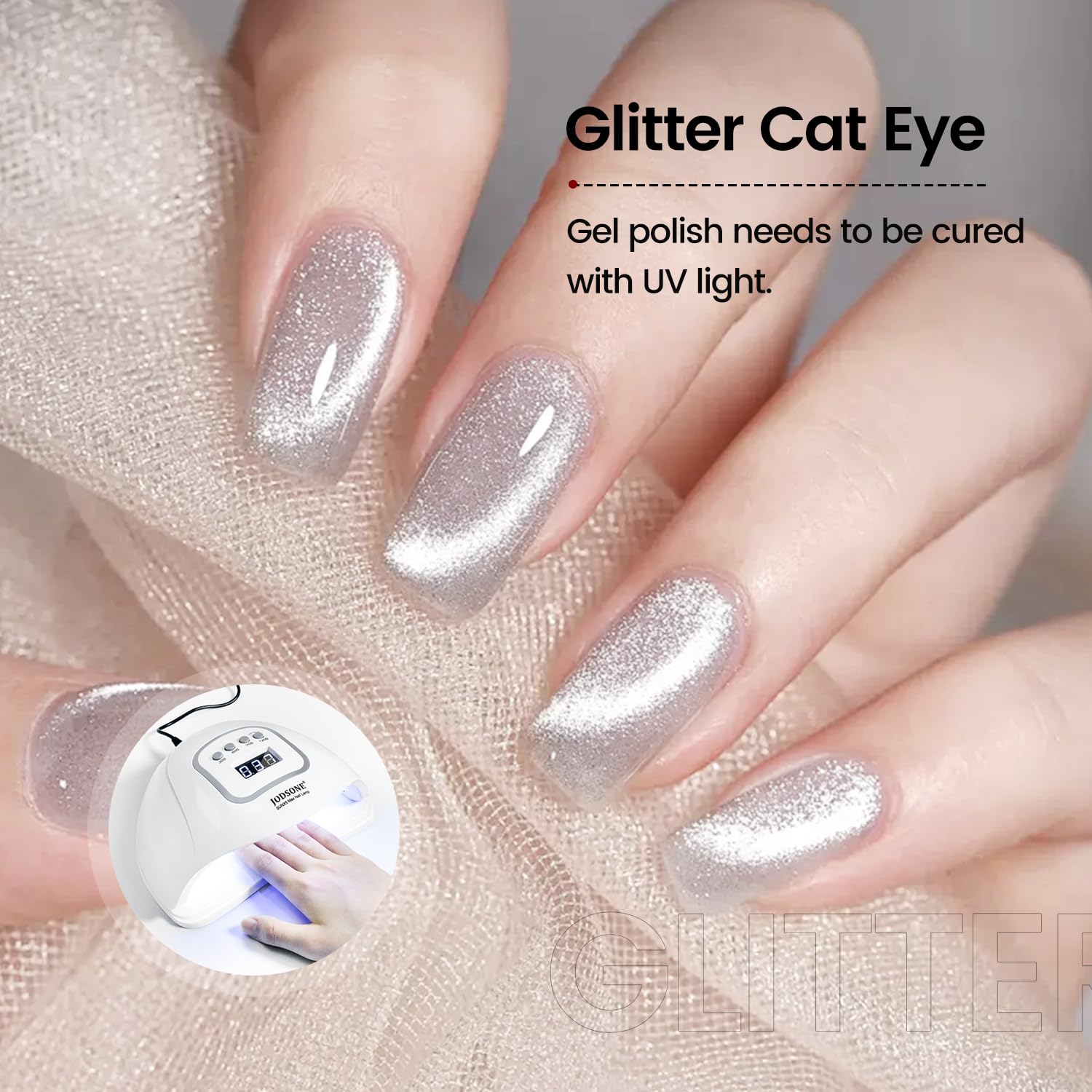 JODSONE soak-off silver gel polish designed for simple home removal.