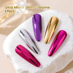 JODSONE Top Coat chrome nail art setup supports clean, mess-free rubs.