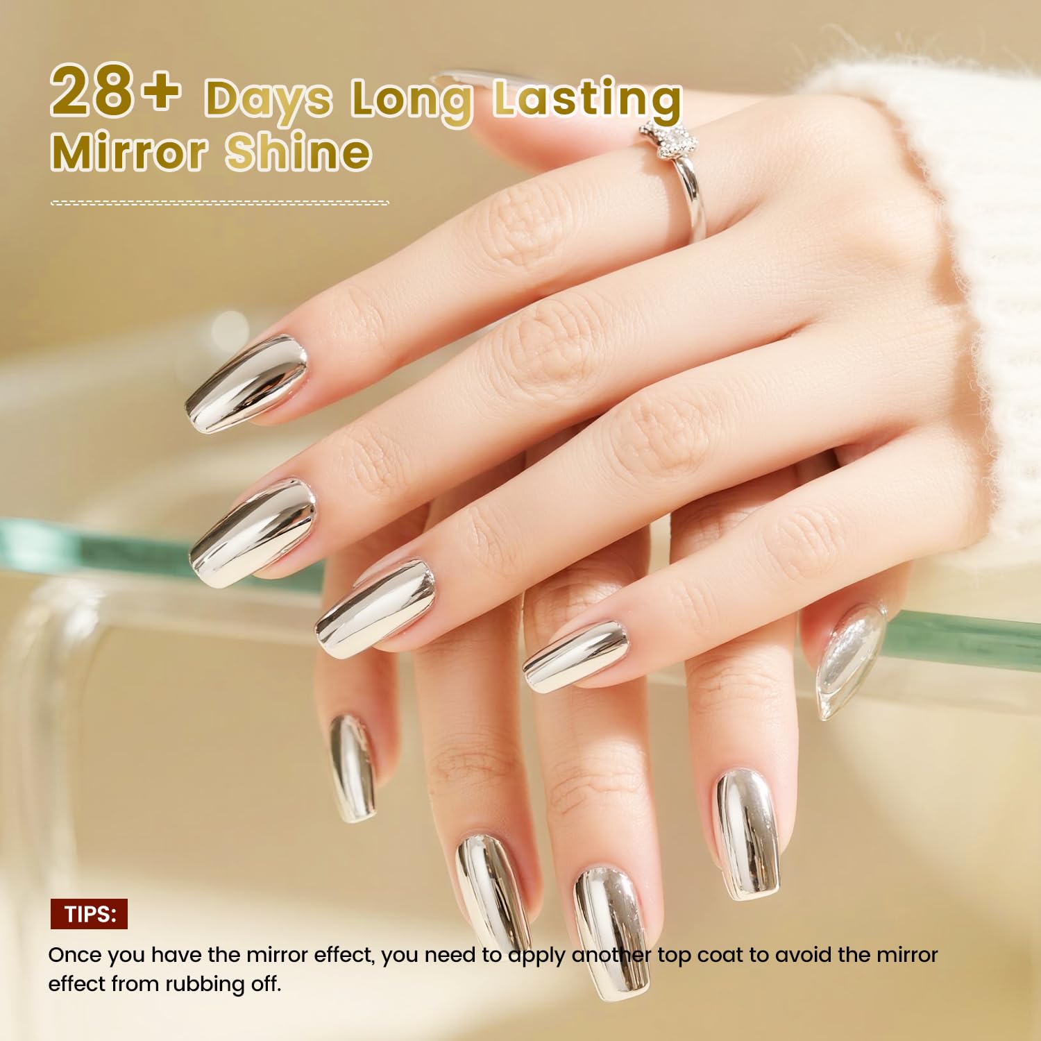 JODSONE Top Coat chrome powder application demonstrates even powder adhesion.