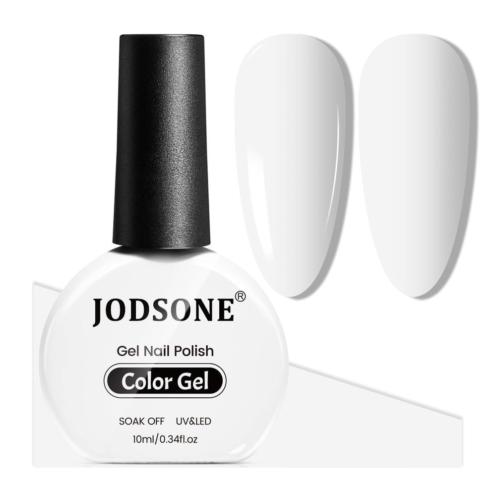 JODSONE white gel nail polish bottle, 10ml, versatile for year‑round nails