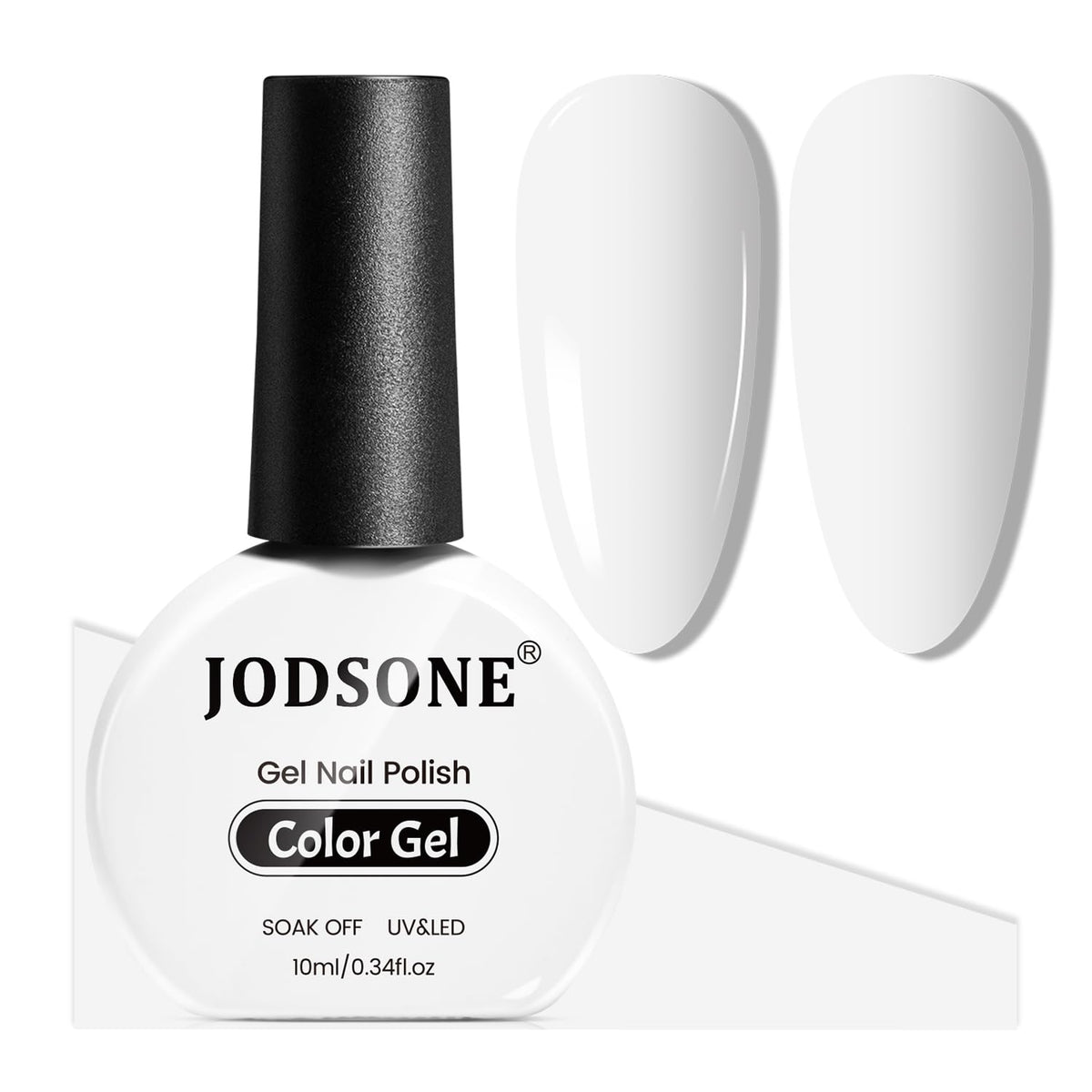 JODSONE white gel nail polish bottle, 10ml, versatile for year‑round nails