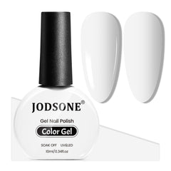JODSONE white gel nail polish bottle, 10ml, versatile for year‑round nails