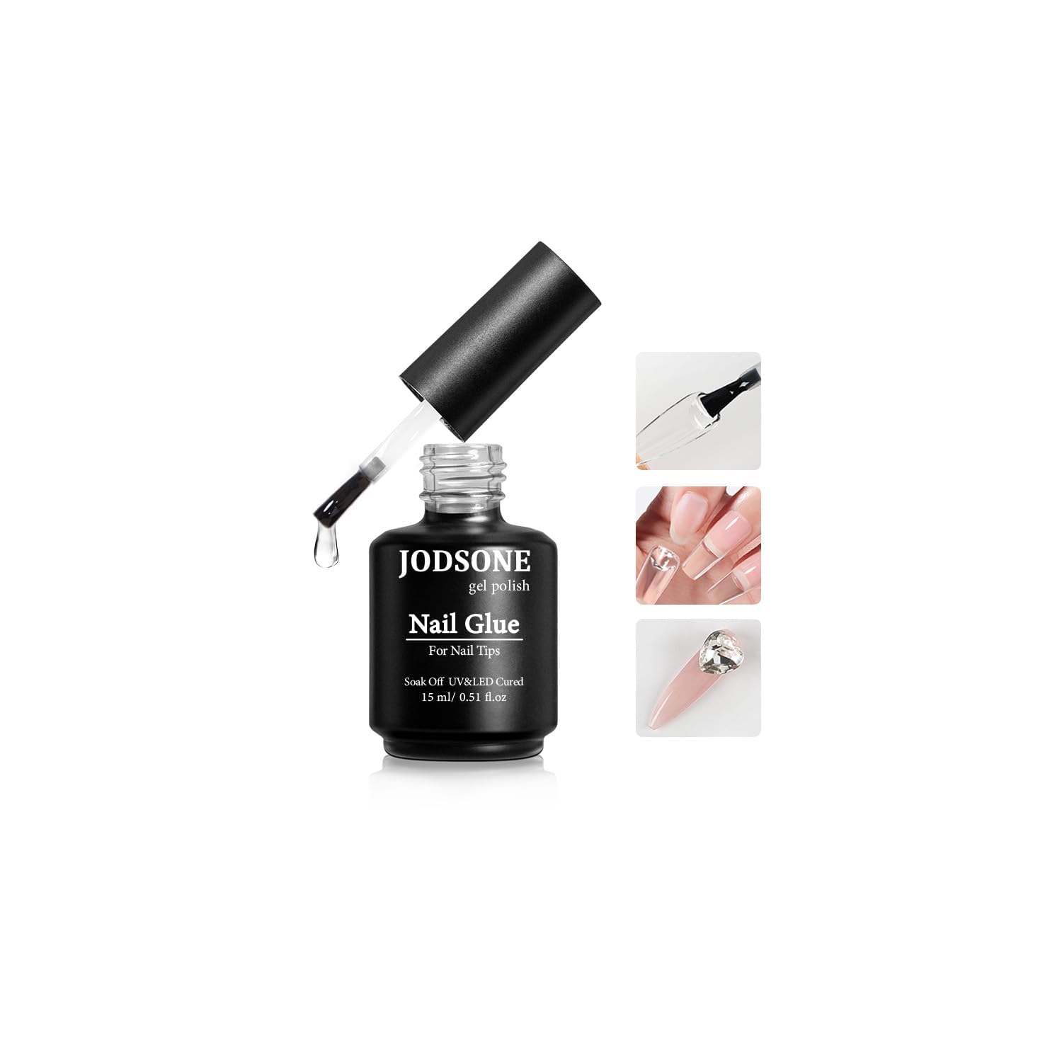 JODSONE 15ml nail glue bottle for quick, durable extensions