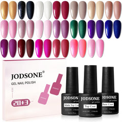 JODSONE 20 Glitter Gel Nail Polish Kit box with festive shades for DIY nails at home