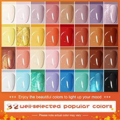 JODSONE 32 color gel polish bottles for versatile color options
