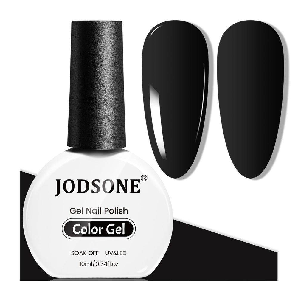 JODSONE black gel nail polish bottle showing bold shade for long-lasting wear