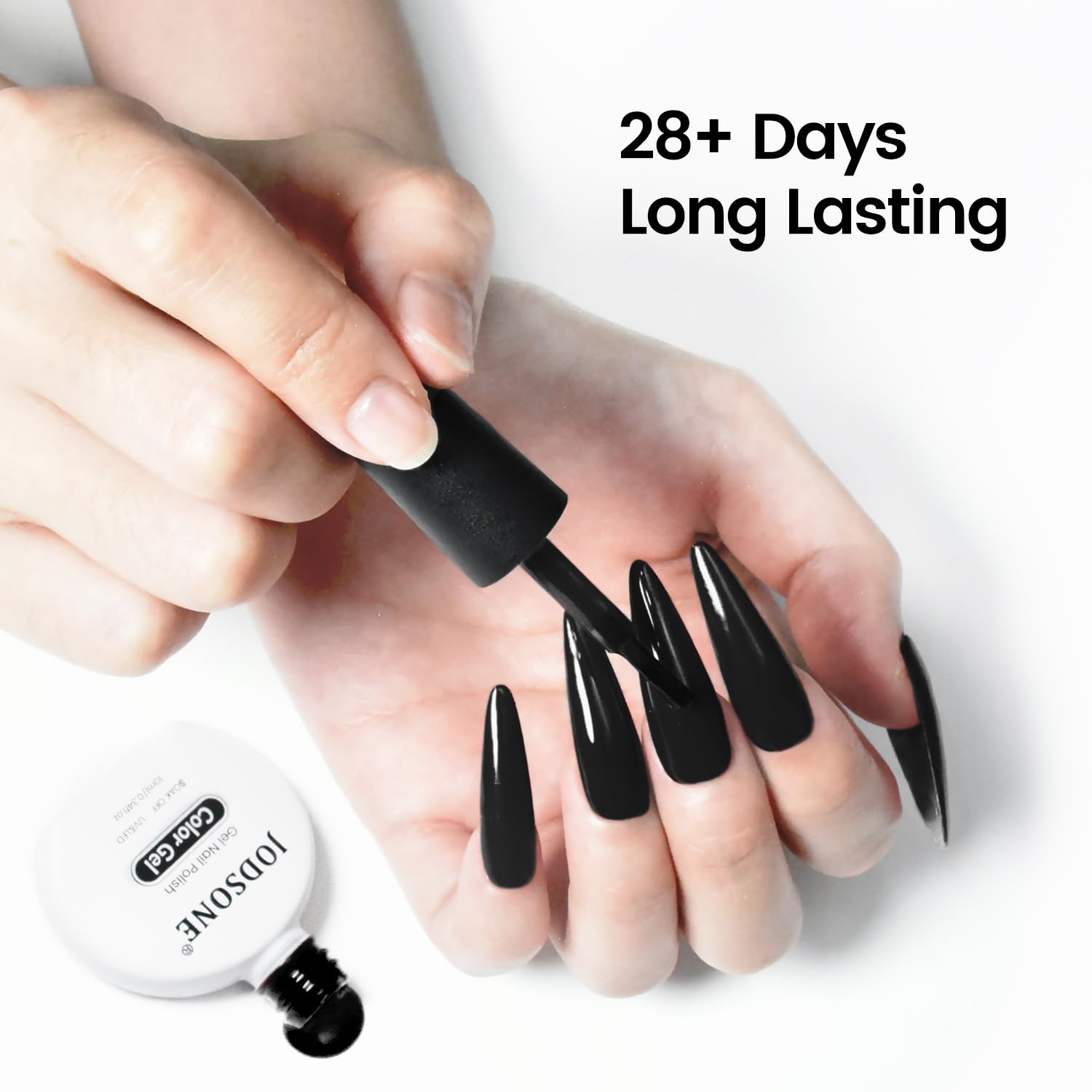 JODSONE black gel nail polish brush glide for smooth application