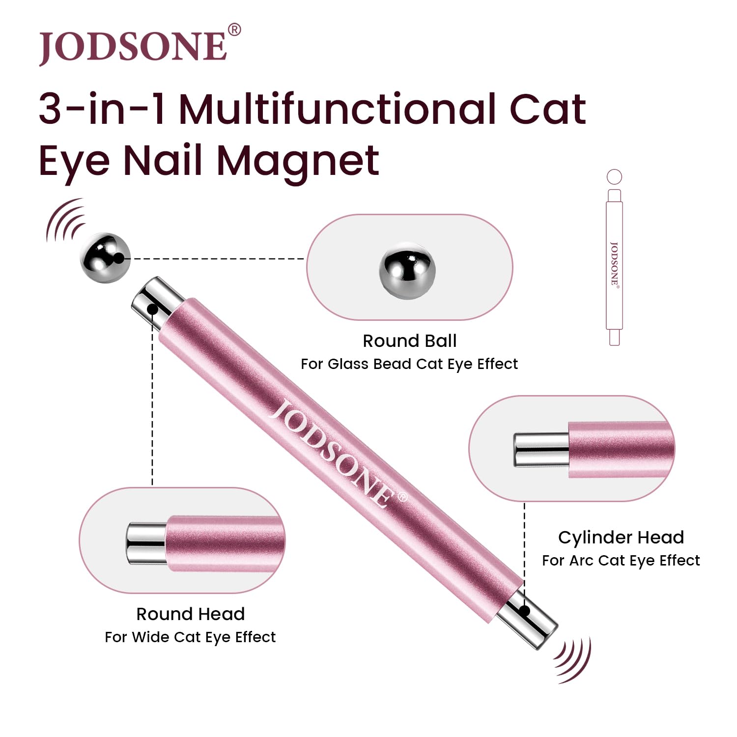 JODSONE cat-eye magnet tool with 8mm cylinder enables wide light patterns