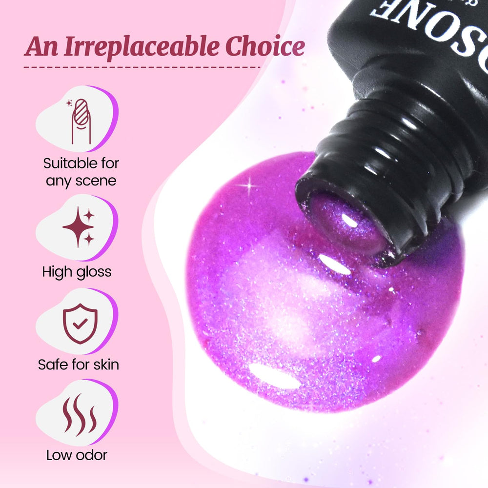 JODSONE glitter gel colors palette for creative nail art ideas