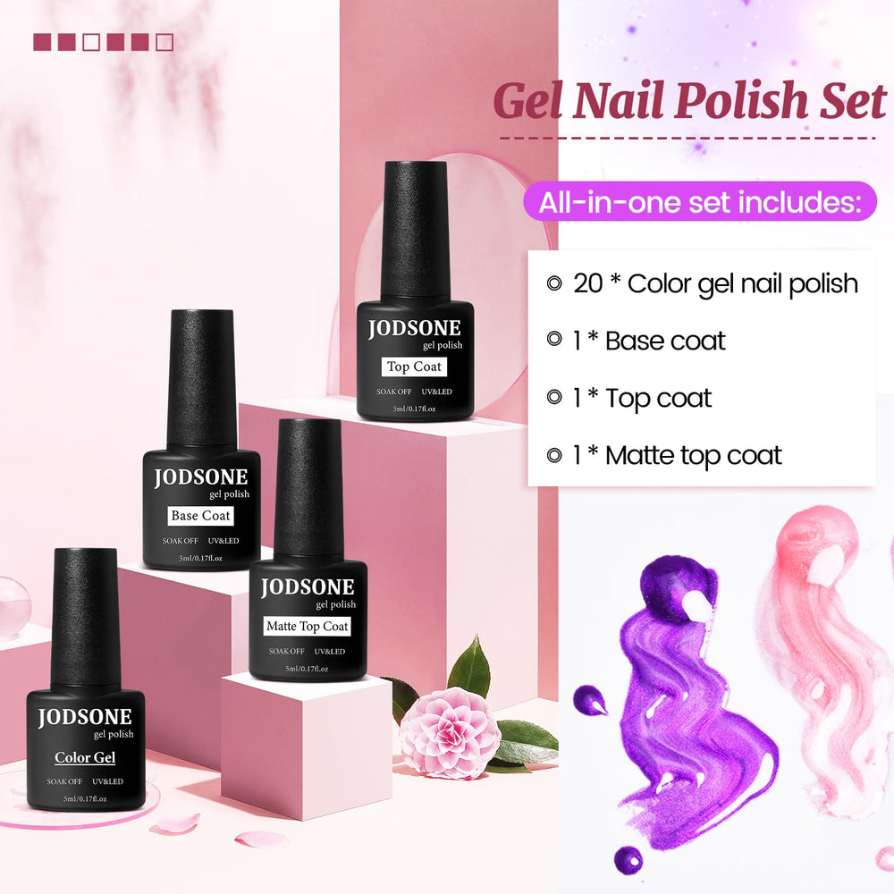 JODSONE long-lasting glitter gel look under LED lamp usage
