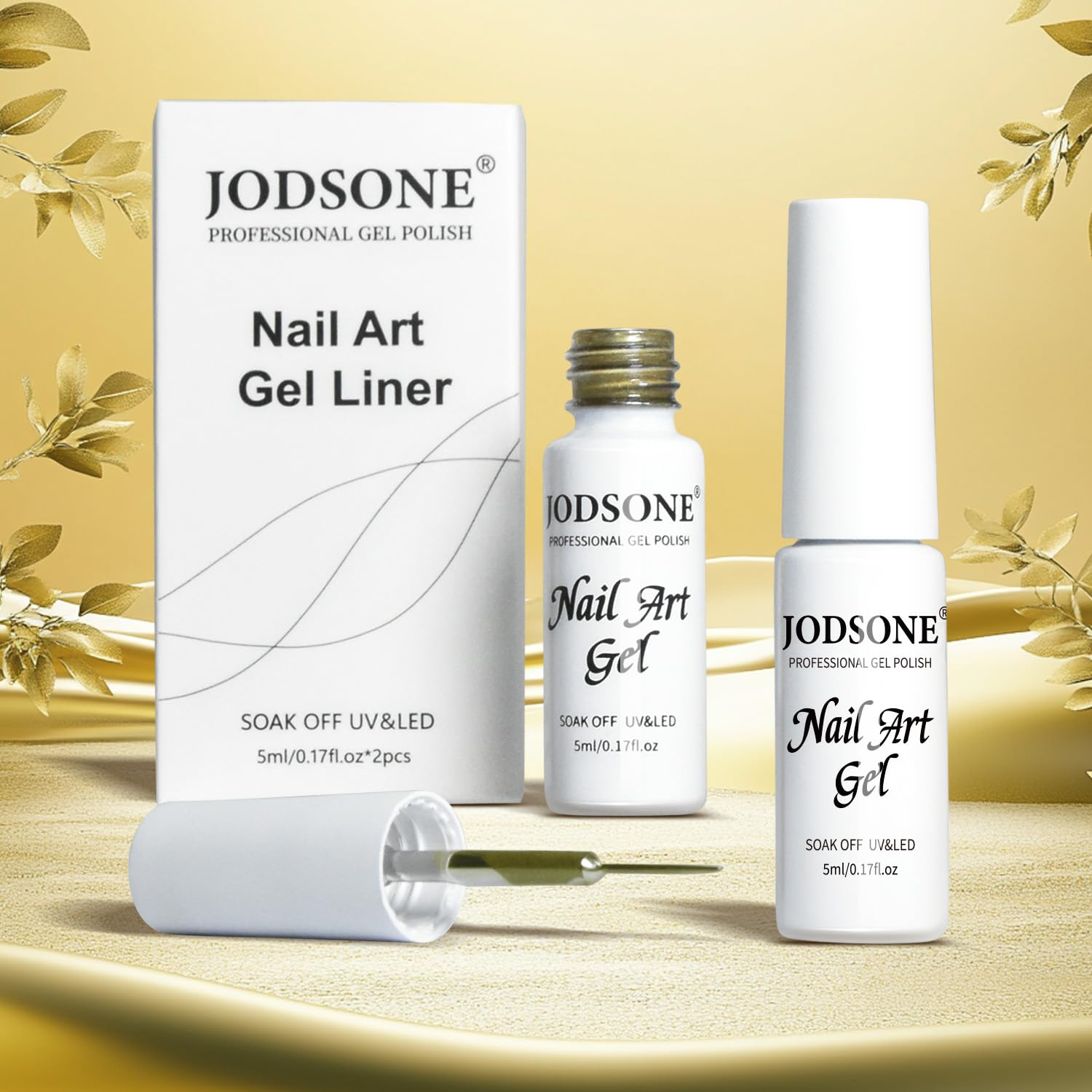 JODSONE nail art designs created with reflective gold and silver finishes