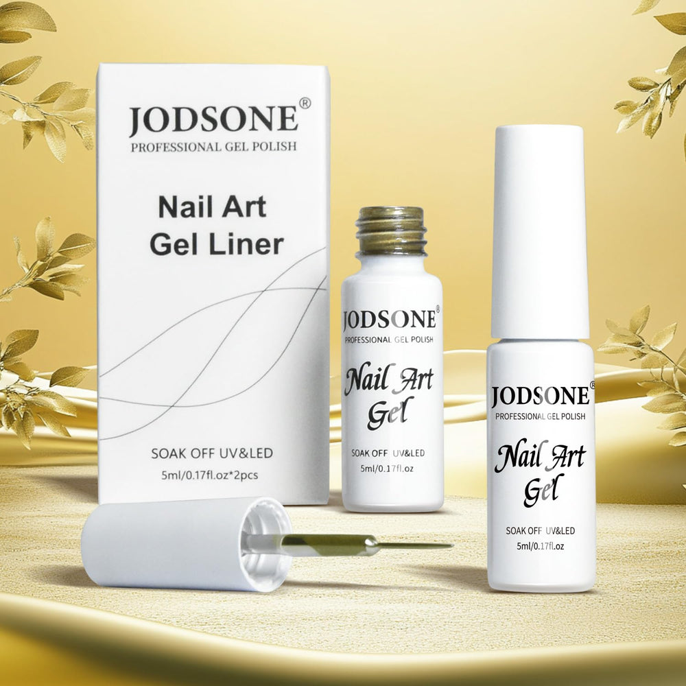 JODSONE nail art designs created with reflective gold and silver finishes