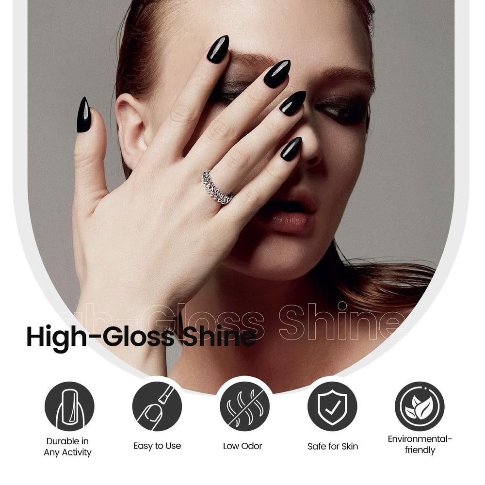 JODSONE black gel nails ideas for bold styling