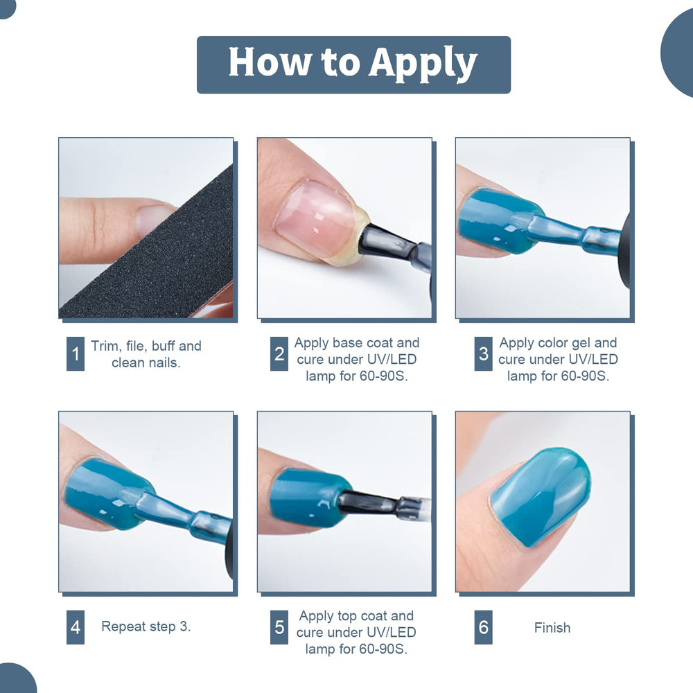 JODSTONE quick curing gel polish works with lamp for faster results.
