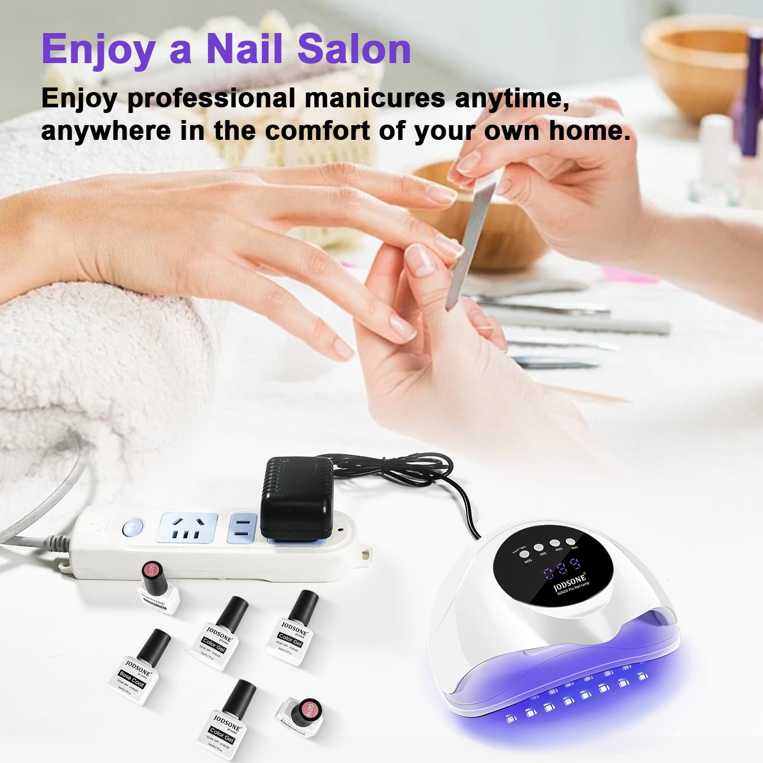 JODSONE U V LED Nail Lamp four timer options for efficiency