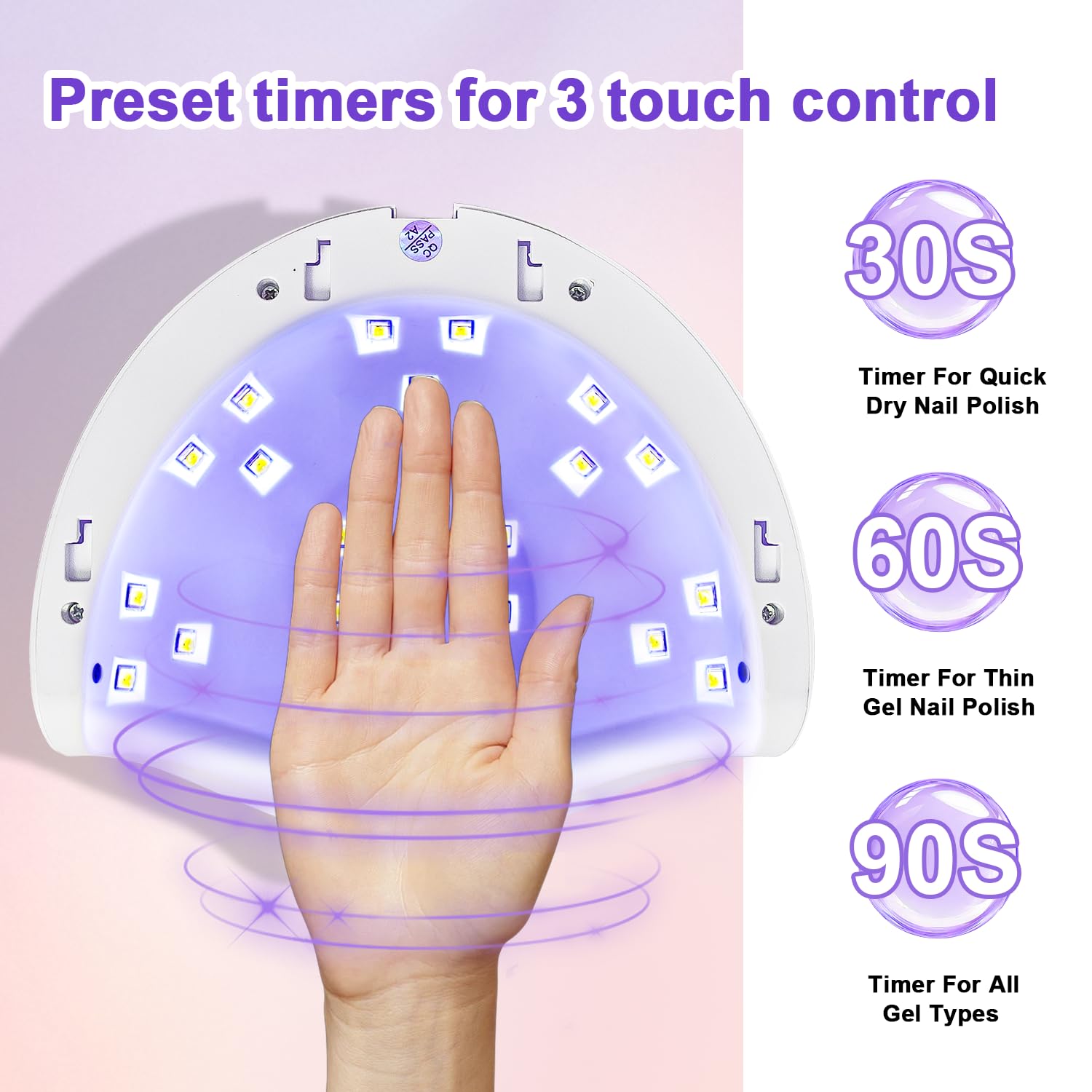 JODSONE U V LED Nail Lamp tip-extension mode in action