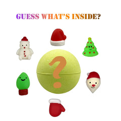 JoFAN Christmas bath bomb yellow color with lemon scent brightens bath time.